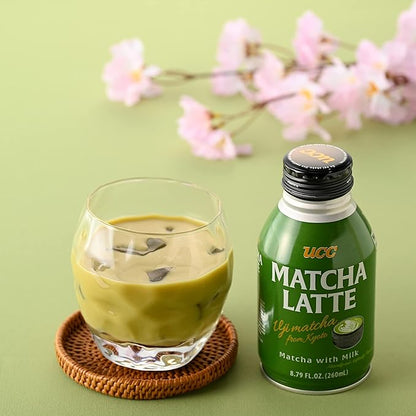 UCC Ready to Drink Matcha Latte, 8.79 FL OZ (Pack of 24), Delicious, Premium Green Tea Leaves and Rich Milk, Convenient Bottled Drinks For On-the-Go, Imported from Japan