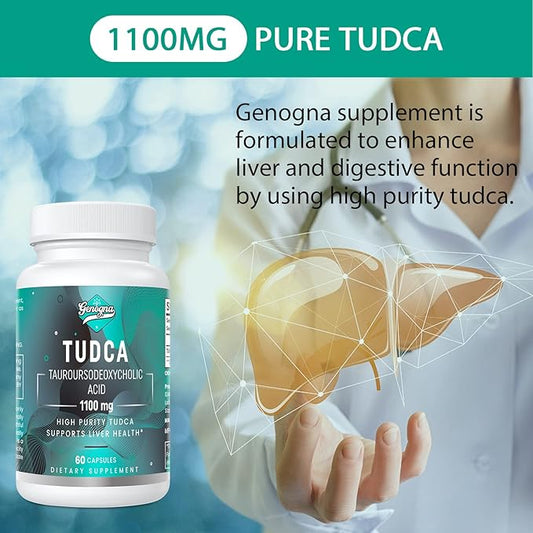 TUDCA 1100mg-Liver Support Supplement for Detox Cleanse, Water-Soluble Bile Salts with Strong Bitter Taste, 120 Vegan Capsules,Non-GMO,Gluten-Free