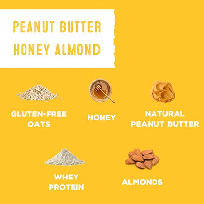 simplyFUEL Whole Food Protein Balls - Peanut Butter Honey Almond Snacks - 8g Protein Snack - Gluten Free Energy Balls