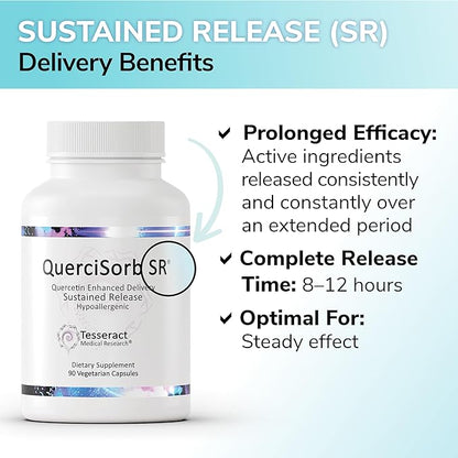 Tesseract Medical Research QuerciSorb SR Immune Support Supplement, Sustained Release Quercetin, Supports Immune Function and Overall Health, Hypoallergenic. 400 mg, 90 Capsules