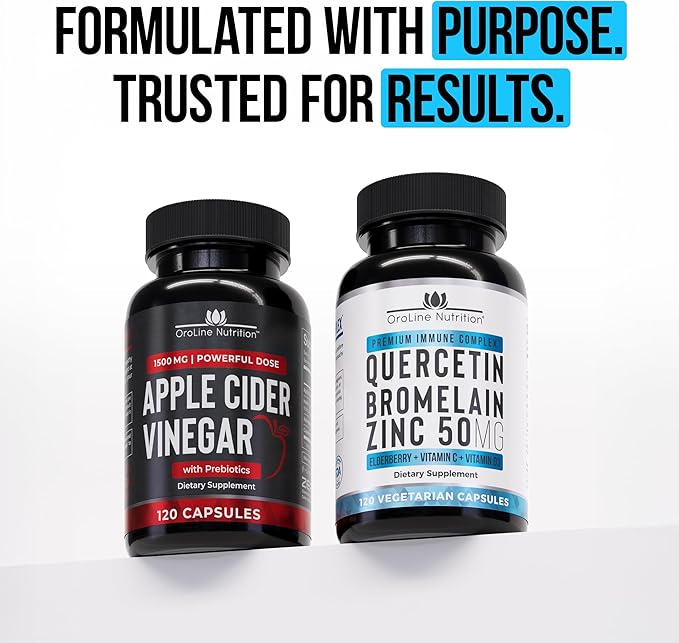 Quercetin 500mg Supplement with Sambucus Elderberry, Bromelain, Vitamin C, Zinc 50mg, & Vitamin D3 5000 IU - Antioxidant & Immune Health Support Zinc Quercetin