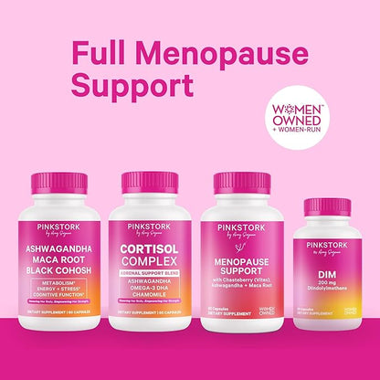 Pink Stork Organic Vitex – 1000 mg Chaste Tree Berry – Plant-Based Support for Perimenopause & Hormonal Harmony – Helps Maintain Cycle Regularity & Healthy Progesterone Balance – 60 Vegan Capsules