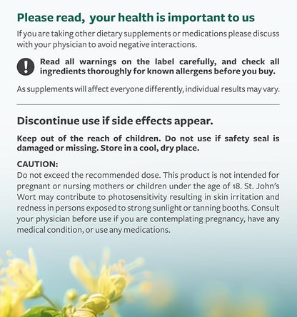 St John's Wort Capsules - Powerful & Potent Saint John's Wort Extract & Whole Herb Complex Standardized to 900mcg Hypericin for Balancing Daily Mood Support - Vegan Non-GMO & Lab Verified (60 Caps)