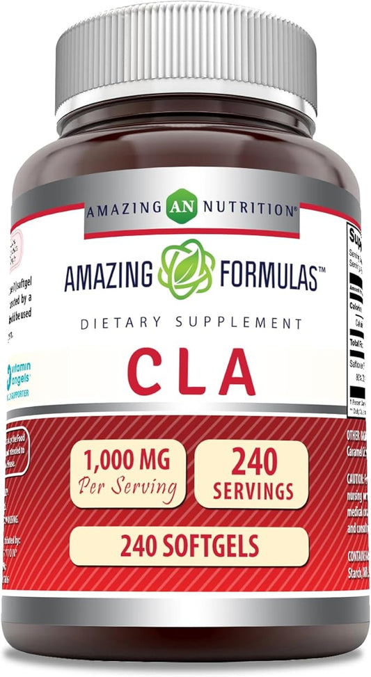 Amazing Formulas CLA Amino Acid Supplement | 1000 Mg per Serving | Softgels | Non-GMO | Gluten-Free | Made in USA (1 Pack, 120 Count)