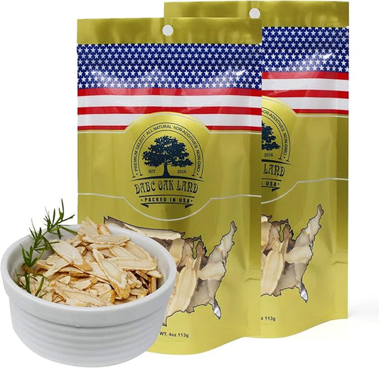 American Ginseng Root from Wisconsin, DOL American Wisconsin Ginseng Slices Root for Tea (8OZ (4OZ 2 Bags) - Ginseng Slices)