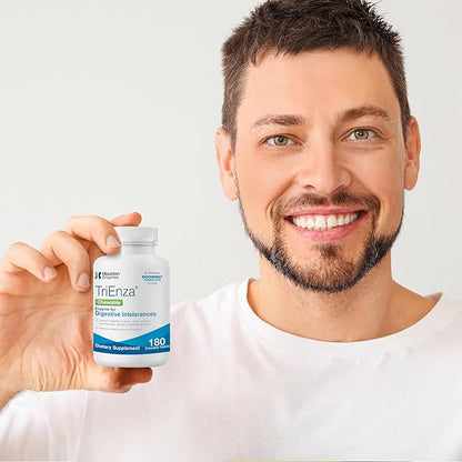 TriEnza - Digestive Enzyme Supplement for Gluten, Casein, Soy, Proteins, Carbohydrates, Fats & Polyphenols - Digestive Enzymes for Women & Men (180 Chewable Tablets)
