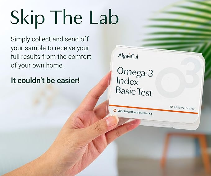 ALGAECAL Triple Power: 1200mg EPA & DHA Omega-3s Fish Oil Supplement, Supporting Brain, Heart, Skin & Bones, and Omega-3 Home Test Kit: Easy at-Home Testing with Pre-Paid Return Envelope