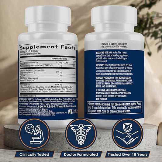 Advanced Prostate Support Ultra - Natural Supplement with Saw Palmetto, Pygeum, Lycopene, Stinging Nettle, Beta Sitosterol, Cranberry and More to Ease Urinary Frequency & Urgency (60 Count)