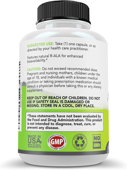 Simply Natures Pure Alpha Lipoic Acid 600mg 240 Veggie Capsules, Non-GMO Thioctic Acid 8 Month Supply