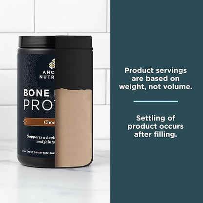 Ancient Nutrition Protein Powder Made from Real Bone Broth, Chocolate, 20g Protein Per Serving, 20 Serving Tub, Gluten Free Hydrolyzed Collagen Peptides Supplement, Great in Protein Shakes