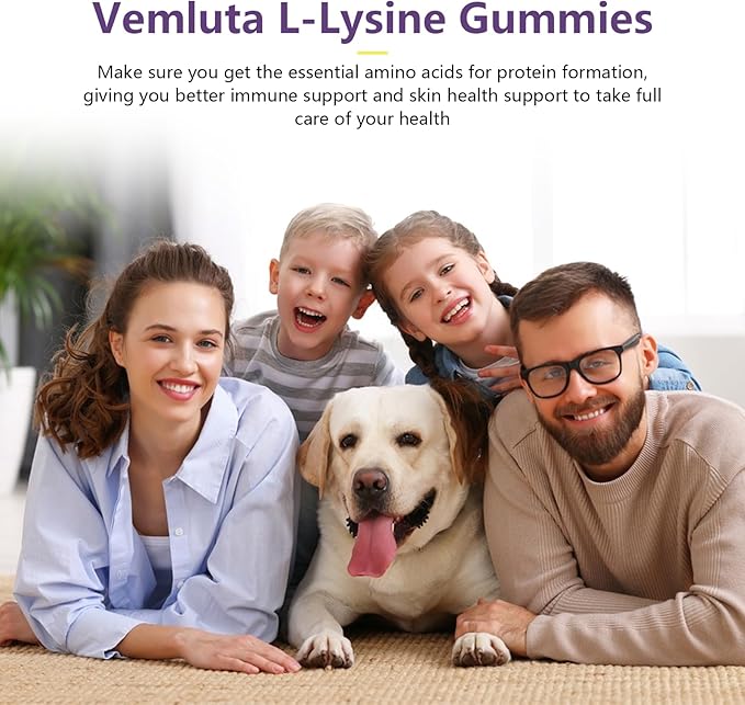 1 Pack 1200 MG L-Lysine Gummies for Immune Support & Collagen Boost - Chewable Lysine Supplement for Adults, Lip ＆ Cold Sore* Support for Women,Blueberry, Non-GMO, Gluten Free,60 Counts