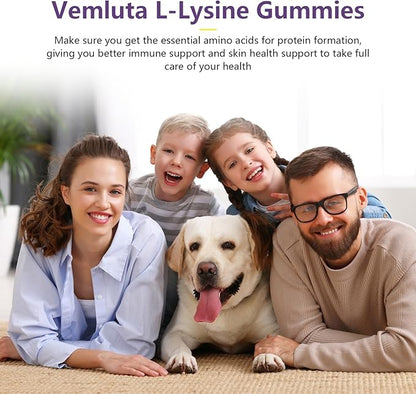 1 Pack 1200 MG L-Lysine Gummies for Immune Support & Collagen Boost - Chewable Lysine Supplement for Adults, Lip ＆ Cold Sore* Support for Women,Blueberry, Non-GMO, Gluten Free,60 Counts