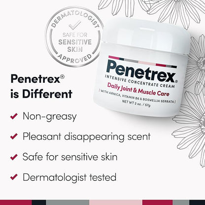 Penetrex Joint & Muscle Therapy - Soothing Muscle Rub for Back, Neck, Hands, Feet - Premium Whole Body Rub with Arnica, Vitamin B6 MSM & Boswellia - Non-Greasy 2oz Cream
