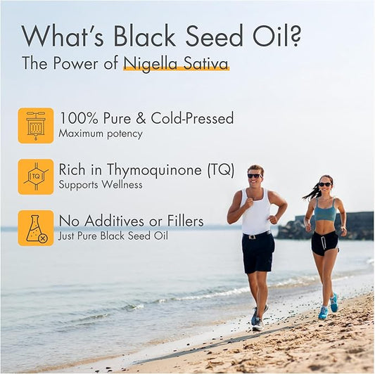 adalin Black Cummin Seed Oil Liquid Drops 1.67 fl oz | Nigella Sativa Seed Oil | High Thymoquinone | Cold Pressed | Glass Bottle | Blackseed | Vegan | Gluten Free