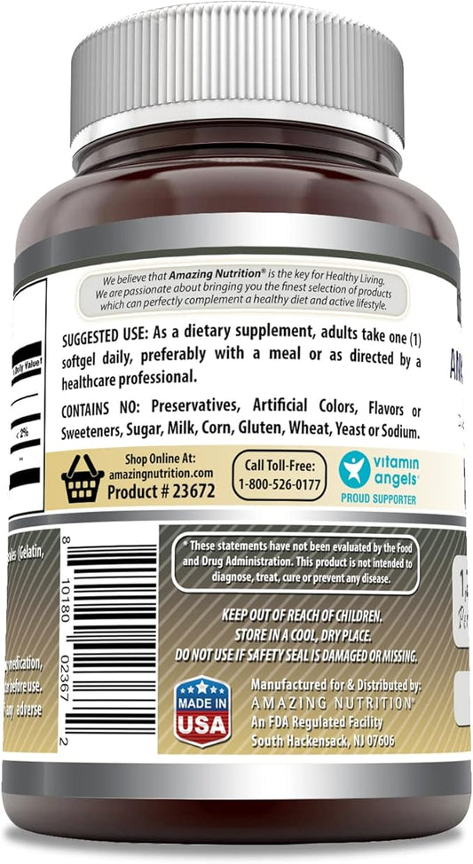 Amazing Formulas Lecithin 1200mg High Potency 240 Softgels Supplement | Non-GMO | Gluten Free