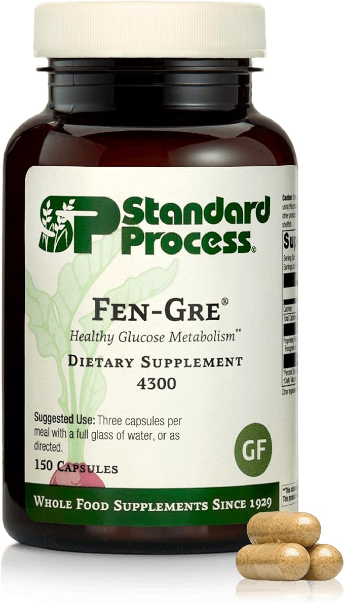 Standard Process Fen-Gre - Supports Respiratory Support & Healthy Metabolism - Aids Healthy Levels of Mucus & Phlegm - Supports Lung Health & Bronchial Tubes - Gluten-Free & Non-Dairy - 150 Capsules