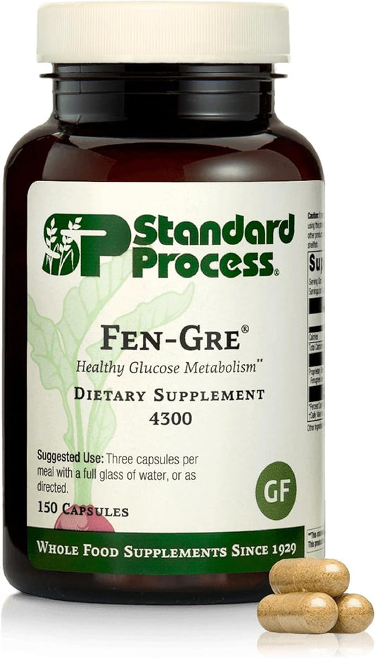 Standard Process Fen-Gre - Supports Respiratory Support & Healthy Metabolism - Aids Healthy Levels of Mucus & Phlegm - Supports Lung Health & Bronchial Tubes - Gluten-Free & Non-Dairy - 150 Capsules