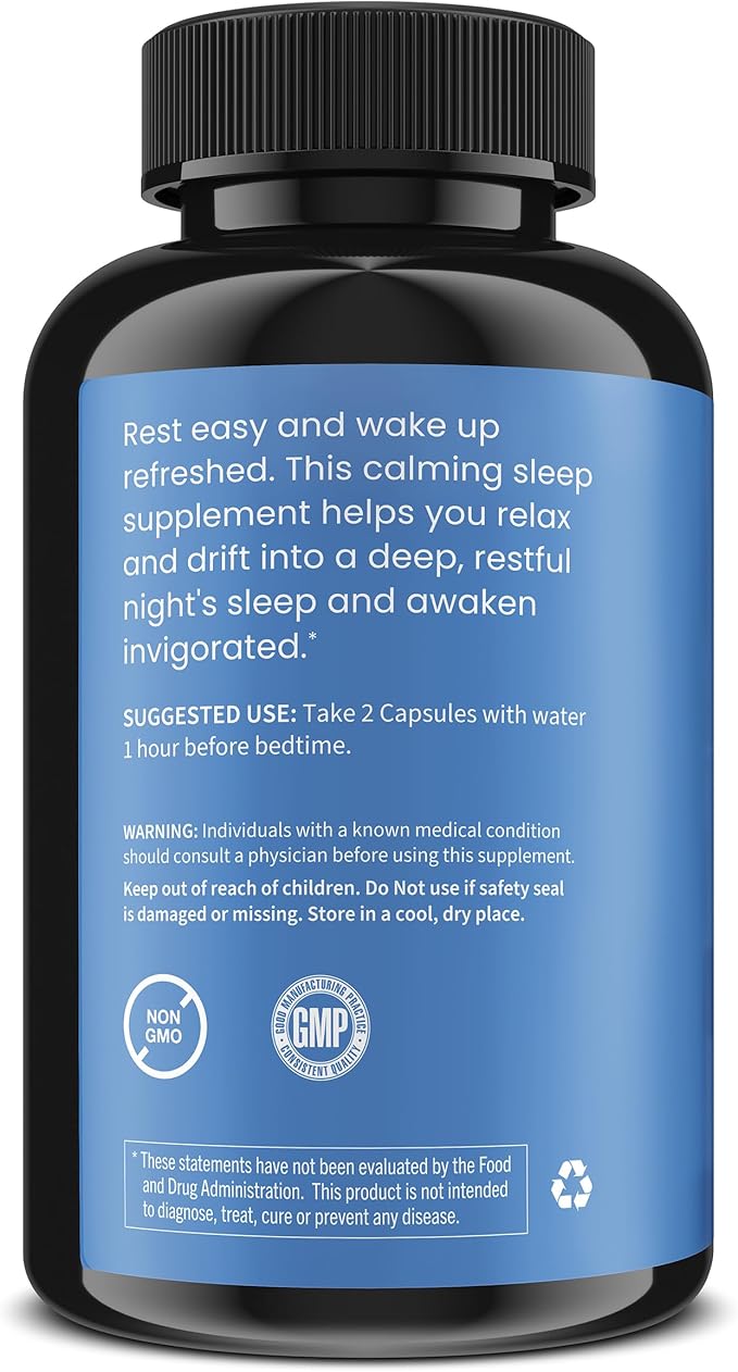 WellPath Rest Valerian Root Sleep Aid for Adults with Melatonin & L-Theanine | Natural & Herbal Sleeping Pills with Extra Strength | | 5-HTP, Lemon Balm, Chamomile, 60 Ct