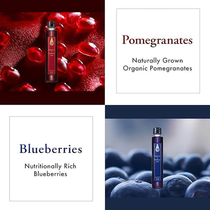 [Micoas] Pomegranate & Rice Vinegar Syrup, Blueberry & Rice Vinegar Syrup, Drinking Vinegar, Shrub, For Gift, Alternative to Alcohol Drink, With Kombucha , Gluten Free , Made in Japan, 200ml (6.8 oz), 4 Pack