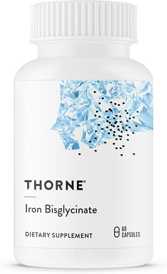 THORNE - Iron Bisglycinate - 25 mg Iron Supplement for Enhanced Absorption Without Gastrointestinal Side Effects* - NSF Certified for Sport - Gluten-Free - 60 Capsules