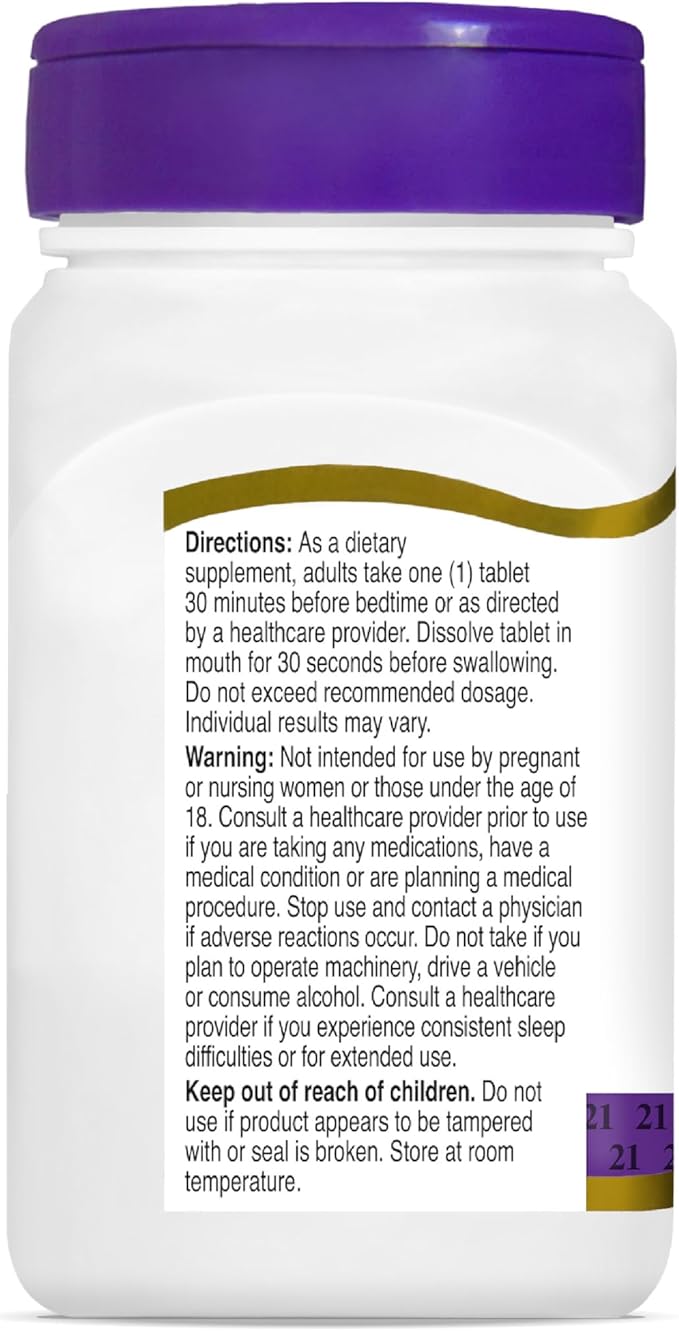 21st Century Melatonin 12 mg Quick Dissolve Max Strength Tablets, (120 Count) Sleep Aid for Adults, Cherry Flavored Sleep Supplement, Gluten-Free, No Artificial Colors or Preservatives