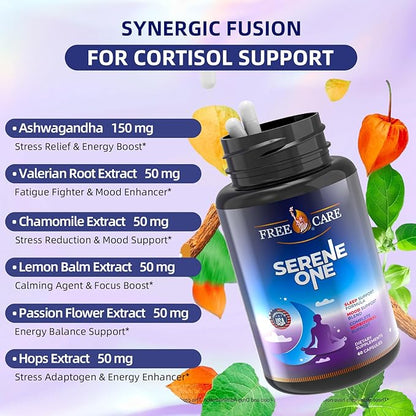15-in-1 Melatonin Sleep Capsules - Natural Sleep Aids for Adults with Melatonin 5mg and Magnesium Glycinate, Support Sleep Health, Stress Relief with Ashwagandha, L-Theanine,GABA, 5-HTP - 60 Capsules