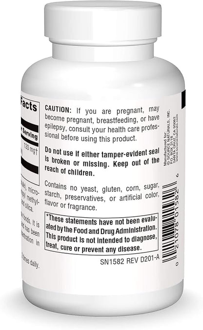 Source Naturals DMAE, Dimethylaminoethanol Bitartrate - Supports Mental Concentration*, 351mg - 100 Capsules