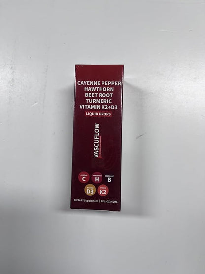 2PCS Cayenne Pepper Drops, AeluroCayenne Pepper Liquid Drops - Natural Cayenne Pepper Extract with Hawthorn Berry, Beetroot, Turmeric and Vitamin D3 K2-60ml