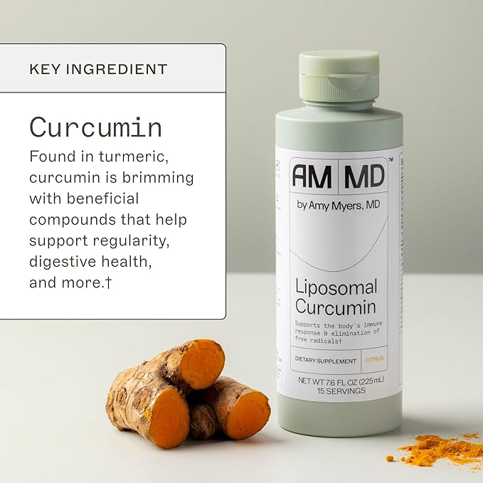 Amy Myers MD Liposomal Curcumin - Digestive & Immunity Health Support - Turmeric Curcumin Nutritional Supplement - Gluten-Free & Non-Dairy Adult Health Supplement