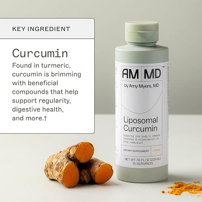 Amy Myers MD Liposomal Curcumin - Digestive & Immunity Health Support - Turmeric Curcumin Nutritional Supplement - Gluten-Free & Non-Dairy Adult Health Supplement