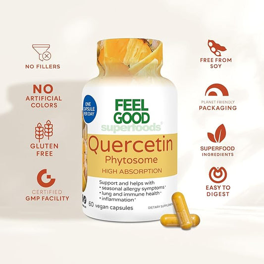 Quercetin Phytosome - High Absorption - Health Supplement for Immune & Respiratory Health Support - Premium Antioxidant - 60 Capsules