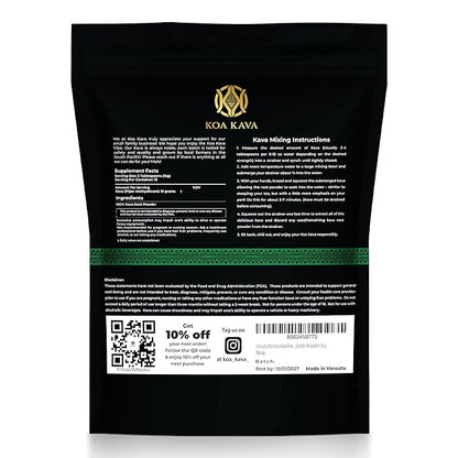 Vanuatu Koa Kava Kava Powder - Premium Noble Waka Kava Tea made from Lateral Roots in Vanuatu for Authentic Relaxation. 8 oz.