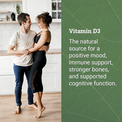 Vegan Vitamin D3 5000 iu Supplement - Pure, High Potency Supplements for Immune Health & Strong Bones Support - Vitamin D 5000 iu - 120 Capsules, 4-Month Supply