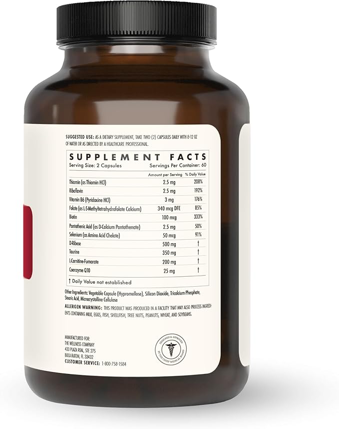 The Wellness Company Healthy Heart - Cardiovascular Strength, Blood Flow, Nitric Oxide Production & Healthy Cholesterol Levels | 120ct (2 Month Supply)