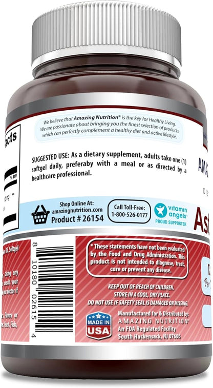 Amazing Formulas Astaxanthin 12mg Softgels Supplement | Non-GMO | Gluten Free (120 Count | 2 Pack)