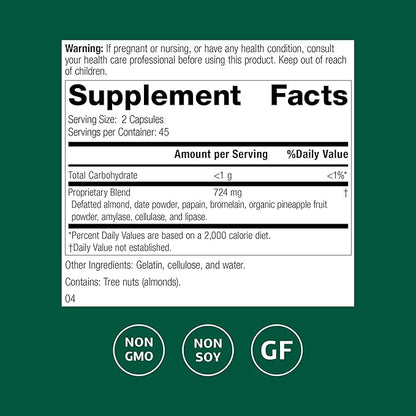 Standard Process Zymex II - Supplement for GI Support with Digestive Enzymes - Gluten-Free & Non-Soy - 90 Capsules (45 Servings)