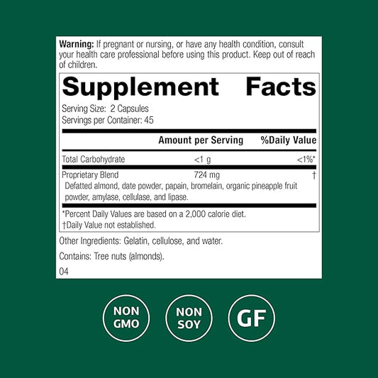 Standard Process Zymex II - Supplement for GI Support with Digestive Enzymes - Gluten-Free & Non-Soy - 90 Capsules (45 Servings)