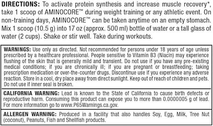 ALLMAX Nutrition AMINOCORE BCAA – 8G BCAAs – 100% Pure Branch Chained Amino Acids – Gluten Free - Pink Lemonade - 315 Gram