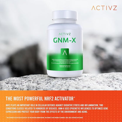 ACTIVZ GNM-X - Nrf2 Activator for Genetic Cellular Defense and Enhanced Well-Being - Supports Longevity and Epigenetic Health - 30 Capsules