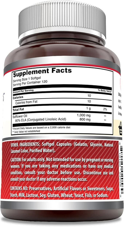 Amazing Formulas CLA Amino Acid Supplement | 1000 Mg per Serving | Softgels | Non-GMO | Gluten-Free | Made in USA (1 Pack, 240 Count)