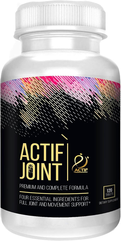 ACTIF Joint Supplement 4-in-1 Fast Relief Maximum Strength, Full Joint Support Formula, Non GMO, 120ct, Made in USA