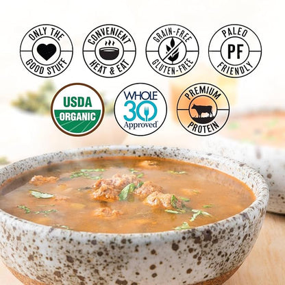 True Primal Savory Wedding Organic Soup 8-pack, Ready to eat, Gluten free, Paleo, Grass-fed beef, Whole30, Keto, Bone broth