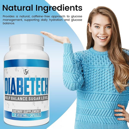 Unitech USK Diabetech Capsules | Herbal Formula with Fenugreek, Ceylon Cinnamon, Bitter Melon & Other Botanicals | Supports Healthy Metabolism | 60 Capsules