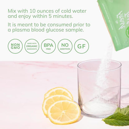 The Fresh Test, 100-gram Powder Drink Mix | Additive-Free, Non-GMO, Organic Ingredients | Mint Lemonade