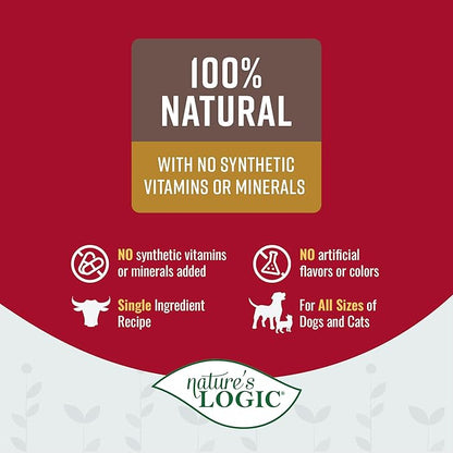 Nature's Logic Dehydrated Bone Broth Powder - 100% Natural Dog & Cat Topper - Rich in Glucosamine & Chondroitin - Boosts Immune System - Gluten-Free, No Synthetic Ingredients - Beef, 6oz