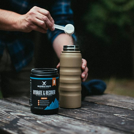 Wilderness Athlete - Hydrate & Recover | Liquid Hydration Powder Electrolyte Drink Mix - Recover Faster with Bcaas - Hydrate Powder with 1000mg of Vitamin C - 30 Serving Tub (Watermelon)