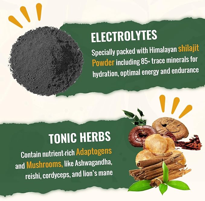 Super Greens Powder Superfood + Electrolytes & Tonic Herbs | Organic Greens, Shilajit, Adaptogens, Antioxidants, Preobiotic & Probiotic & Postbiotic| for Energy, Gut & Immune| Unflavored - 30 Servings