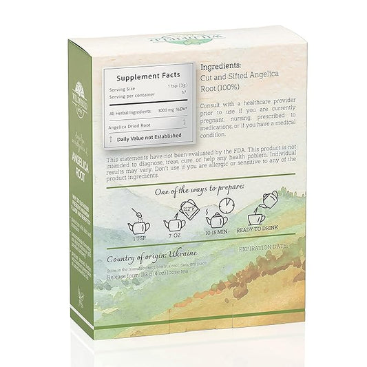 4 oz. Angelica Root Bulk Herb Herbal Tea (Angelica Archangelica) - 113g Herb Tea Raiz De Angelica