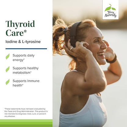 Terry Naturally Thyroid Care - Immune Health & Energy Support Formula - Nutritional Supplement with Iodine for Thyroid Health Support - Wellness Supplement with L-Tyrosine - 120 Capsules (Pack of 2)