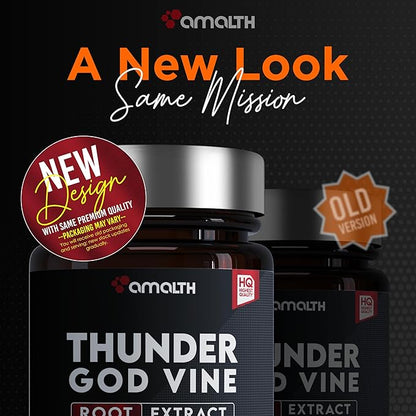 AMALTH Thunder God Vine Root – Tripterygium Wilfordii Herbal Supplement – Capsules with Lei Gong Teng Extract with Triptolide – 120 Capsules